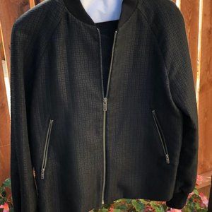 COS Dark Blue Jacquard Bomber Jacket 34